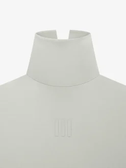 Womens Suede Fleece Mock Neck