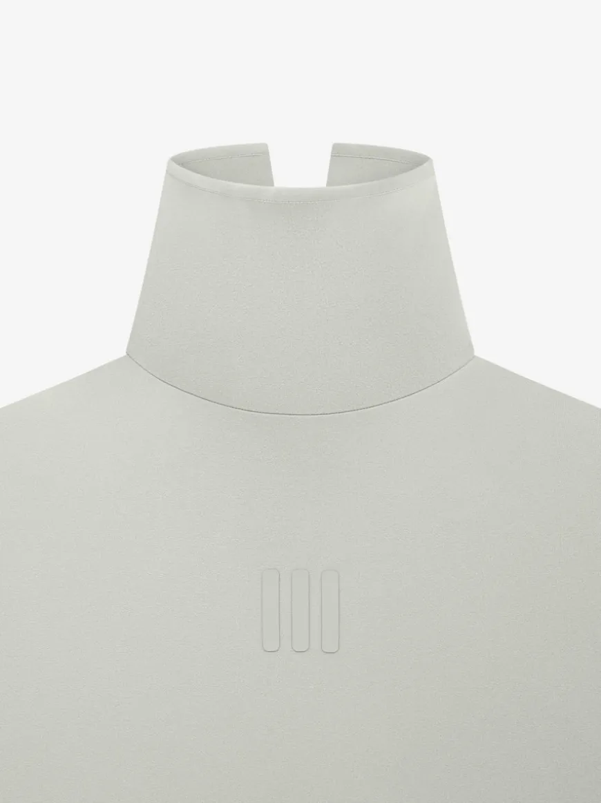 Womens Suede Fleece Mock Neck