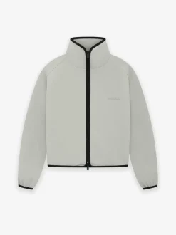 Womens Suede Fleece Track Jacket