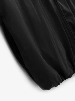 Womens Textured Nylon Hooded Bomber