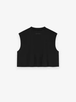 Womens Tri-Blend Cropped Muscle Tee