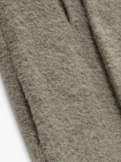 Wool Boucle Stand Collar Overcoat
