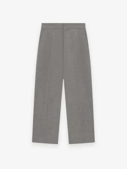Wool Canvas Wide Leg Trousers