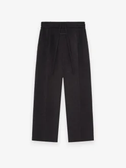 Wool Cashmere Drawstring Wide Leg Pant
