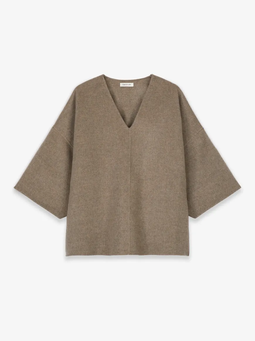 Wool Cashmere V-Neck Lounge Tee