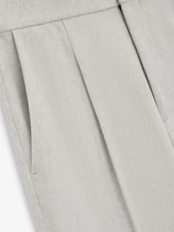Wool Flannel Wide Leg Trousers