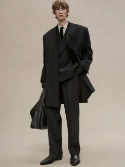 Wool Gabardine Single Pleat Trouser