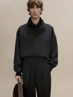 Wool High Neck Track Jacket