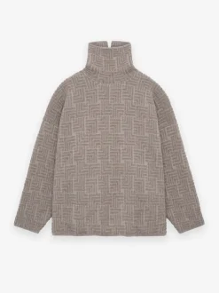 Wool Jacquard High Neck Sweater