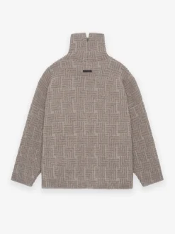 Wool Jacquard High Neck Sweater