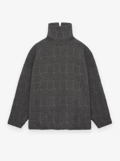 Wool Jacquard High Neck Sweater