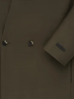 Wool Silk Relaxed Lapelless Blazer