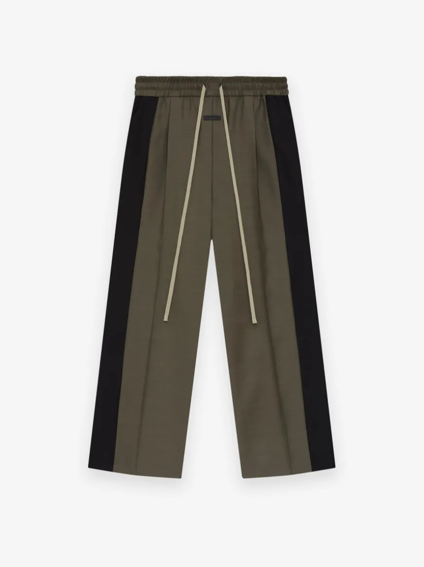 Wool Silk Side Stripe Pants